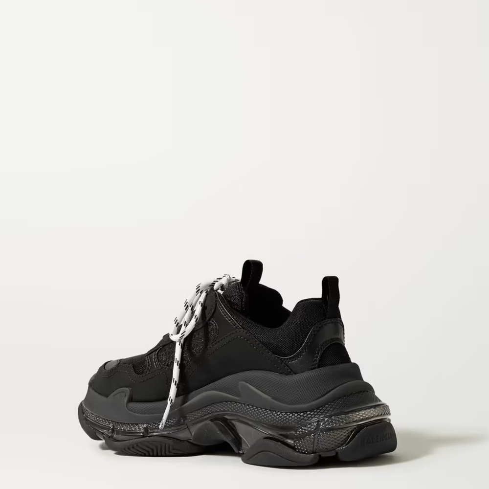 Triple S Clear Sole logo-embroidered leather, nubuck and mesh sneakers